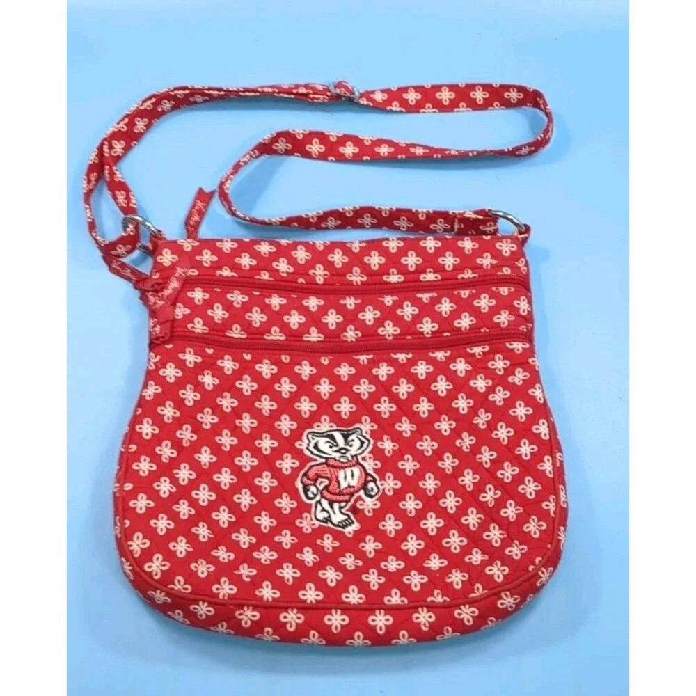 Vera Bradley Wisconsin Badgers Collegiate Triple Zip Hipster Crossbody Bag